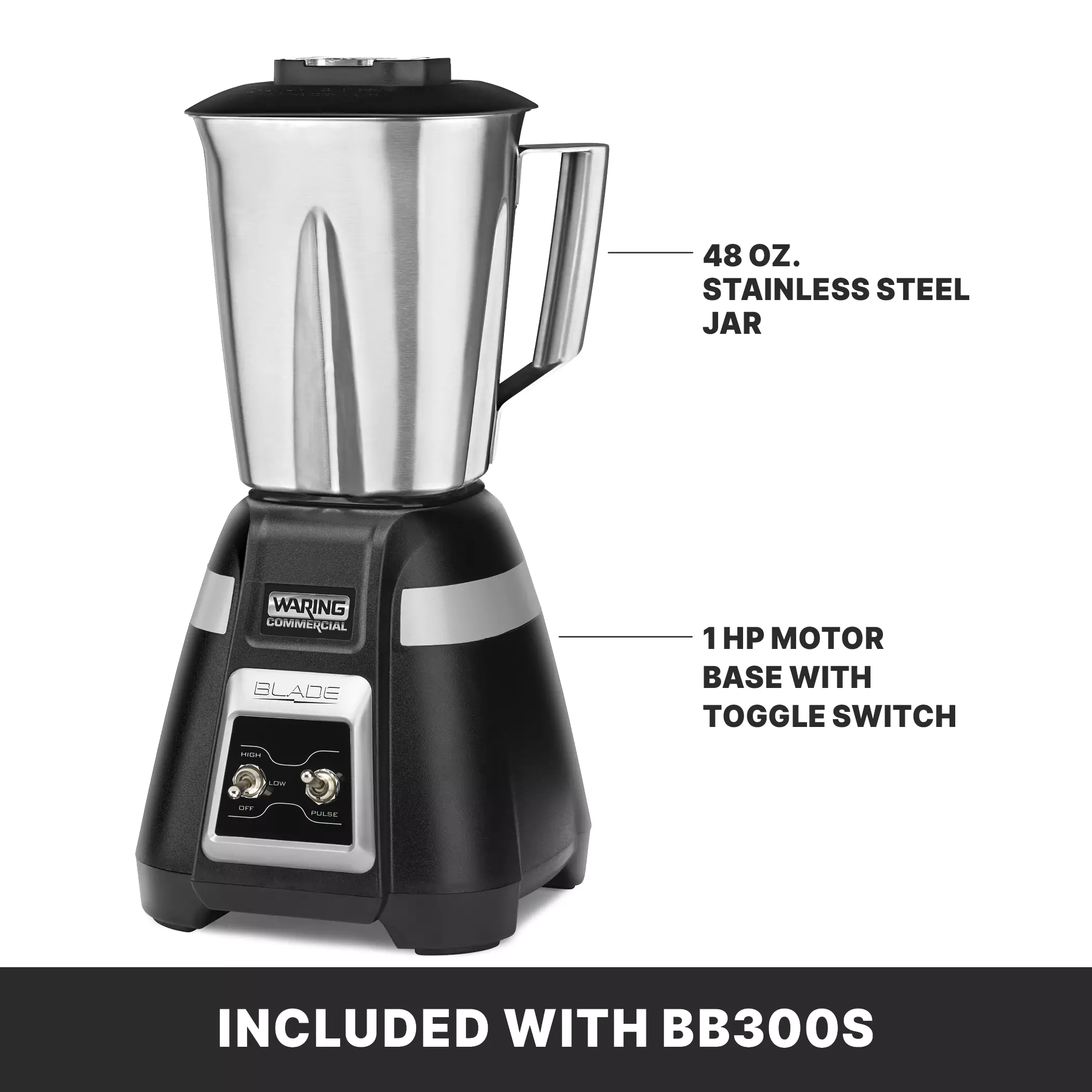 Blade Blender with Toggle Switch and Stainless Steel Container